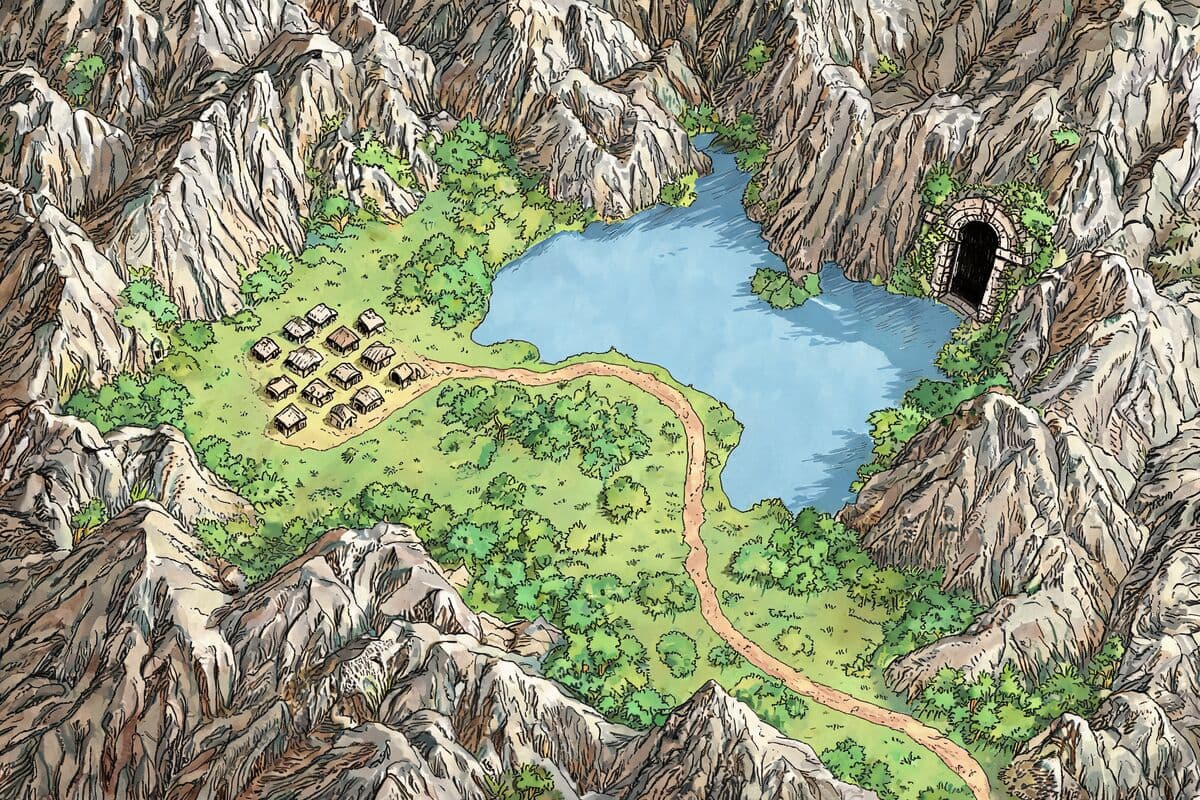 Valley of the old dungeon — AI-generated world map