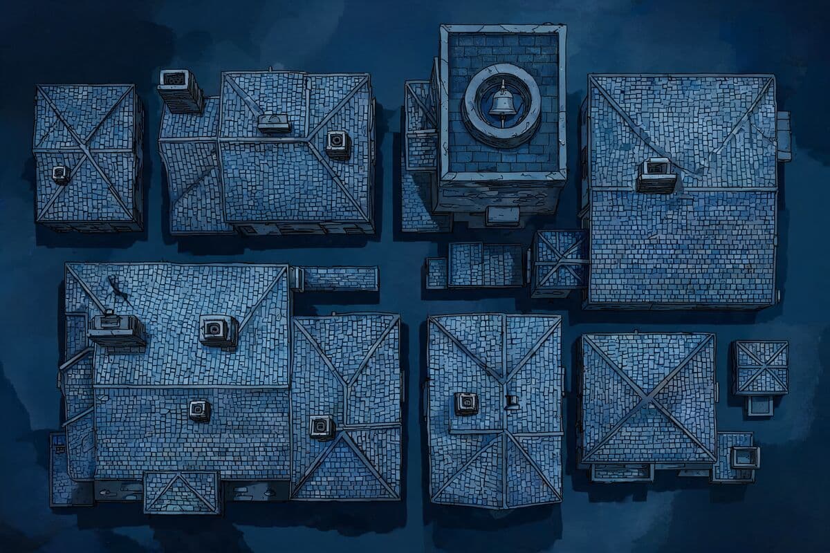 Rooftop chase — AI-generated battle map